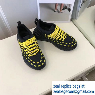 Bottega Veneta Lace Speedster Sneakers Black/Yellow 2019 - Click Image to Close