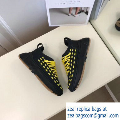 Bottega Veneta Lace Speedster Sneakers Black/Yellow 2019