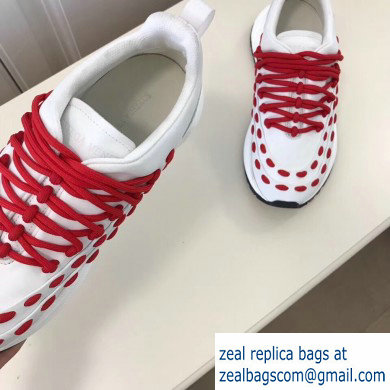 Bottega Veneta Lace Speedster Sneakers White/Red 2019 - Click Image to Close