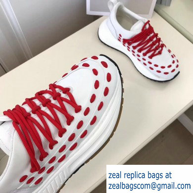 Bottega Veneta Lace Speedster Sneakers White/Red 2019 - Click Image to Close