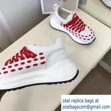 Bottega Veneta Lace Speedster Sneakers White/Red 2019 - Click Image to Close