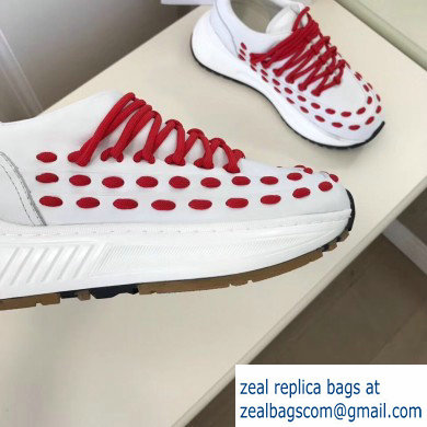 Bottega Veneta Lace Speedster Sneakers White/Red 2019 - Click Image to Close