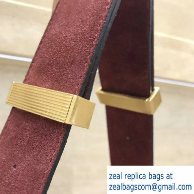 Bottega Veneta Marie Slim Shoulder Bag In Cashmere Suede Burgundy 2019 - Click Image to Close