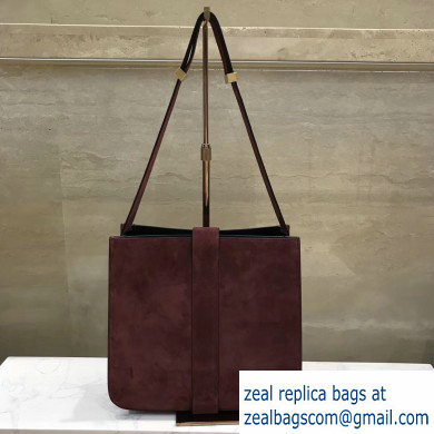 Bottega Veneta Marie Slim Shoulder Bag In Cashmere Suede Burgundy 2019