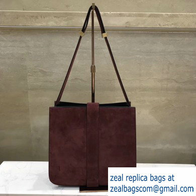 Bottega Veneta Marie Slim Shoulder Bag In Cashmere Suede Burgundy 2019 - Click Image to Close