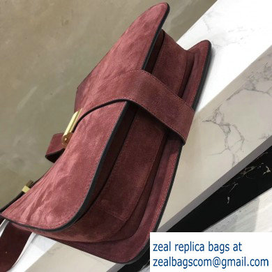 Bottega Veneta Marie Slim Shoulder Bag In Cashmere Suede Burgundy 2019 - Click Image to Close