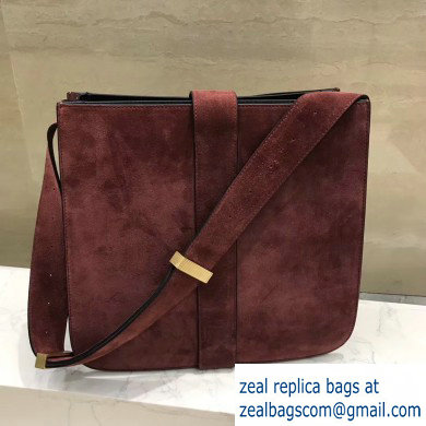 Bottega Veneta Marie Slim Shoulder Bag In Cashmere Suede Burgundy 2019 - Click Image to Close