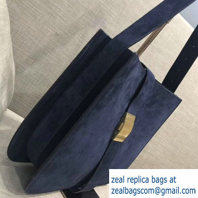 Bottega Veneta Marie Slim Shoulder Bag In Cashmere Suede Dark Blue 2019 - Click Image to Close