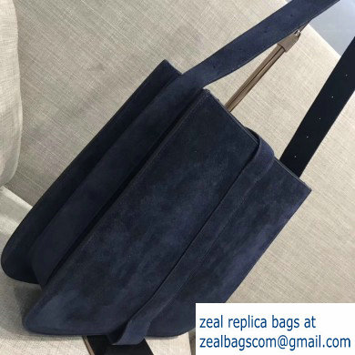 Bottega Veneta Marie Slim Shoulder Bag In Cashmere Suede Dark Blue 2019