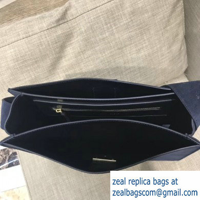 Bottega Veneta Marie Slim Shoulder Bag In Cashmere Suede Dark Blue 2019 - Click Image to Close