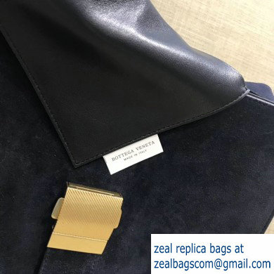 Bottega Veneta Marie Slim Shoulder Bag In Cashmere Suede Dark Blue 2019 - Click Image to Close