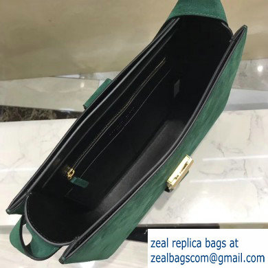 Bottega Veneta Marie Slim Shoulder Bag In Cashmere Suede Green 2019 - Click Image to Close