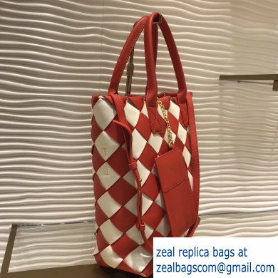 Bottega Veneta Maxi Cabat 30 Tote Bag In Nappa Red/White 2019