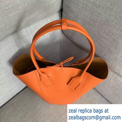 Bottega Veneta Medium Basket Tote Bag In French Calf Orange 2019