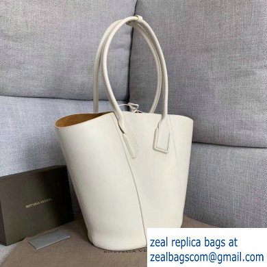 Bottega Veneta Medium Basket Tote Bag In French Calf White 2019