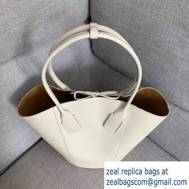 Bottega Veneta Medium Basket Tote Bag In French Calf White 2019