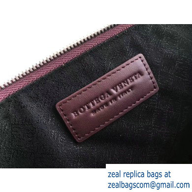 Bottega Veneta Medium Pouch Clutch Bag In Maxi Intreccio Weave Burgundy 2019 - Click Image to Close