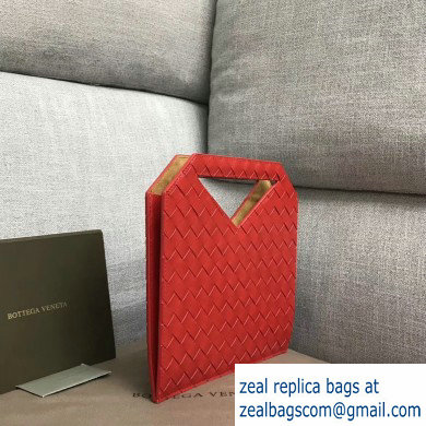 Bottega Veneta Mini Flat Bicolor North-South Tote Bag Red 2019