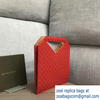 Bottega Veneta Mini Flat Bicolor North-South Tote Bag Red 2019 - Click Image to Close