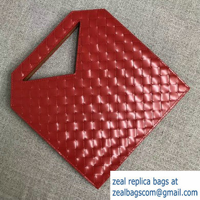 Bottega Veneta Mini Flat Bicolor North-South Tote Bag Red 2019 - Click Image to Close