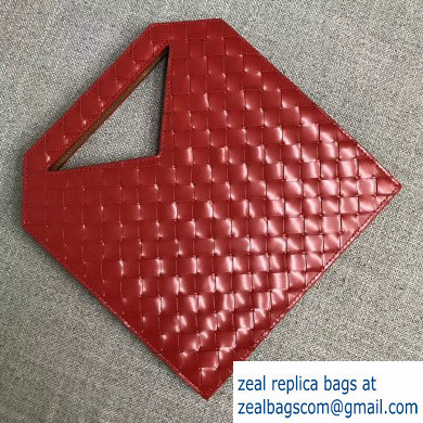 Bottega Veneta Mini Flat Bicolor North-South Tote Bag Red 2019