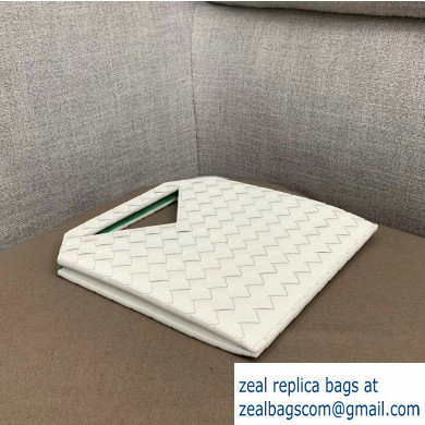 Bottega Veneta Mini Flat Bicolor North-South Tote Bag White 2019