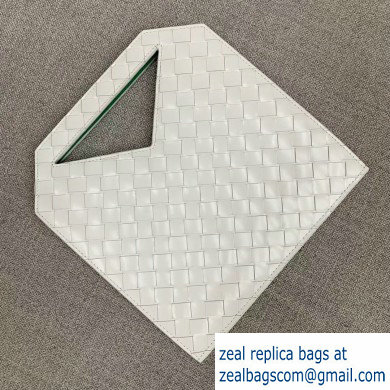 Bottega Veneta Mini Flat Bicolor North-South Tote Bag White 2019