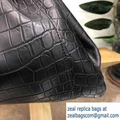 Bottega Veneta Oversize Frame The Pouch Clutch Bag In Croco Pattern Black 2019