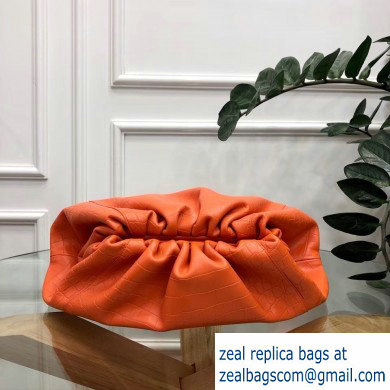 Bottega Veneta Oversize Frame The Pouch Clutch Bag In Croco Pattern Orange 2019