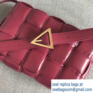 Bottega Veneta Padded Cassette Crossbody Bag Dark Red 2019