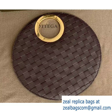 Bottega Veneta Small BV Rim Disc-shaped Clutch Bag In Maxi Intreccio Burgundy 2019 - Click Image to Close