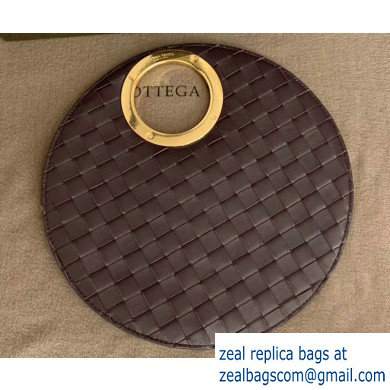 Bottega Veneta Small BV Rim Disc-shaped Clutch Bag In Maxi Intreccio Burgundy 2019