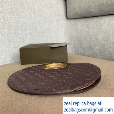 Bottega Veneta Small BV Rim Disc-shaped Clutch Bag In Maxi Intreccio Burgundy 2019