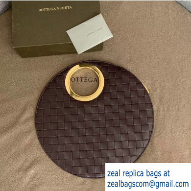 Bottega Veneta Small BV Rim Disc-shaped Clutch Bag In Maxi Intreccio Burgundy 2019