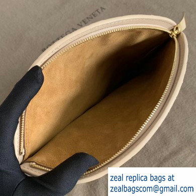 Bottega Veneta Small BV Rim Disc-shaped Clutch Bag In Maxi Intreccio Nude 2019