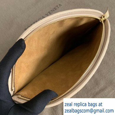 Bottega Veneta Small BV Rim Disc-shaped Clutch Bag In Maxi Intreccio Nude 2019 - Click Image to Close