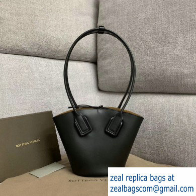 Bottega Veneta Small Basket Tote Bag In French Calf Black 2019