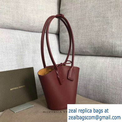 Bottega Veneta Small Basket Tote Bag In French Calf Burgundy 2019