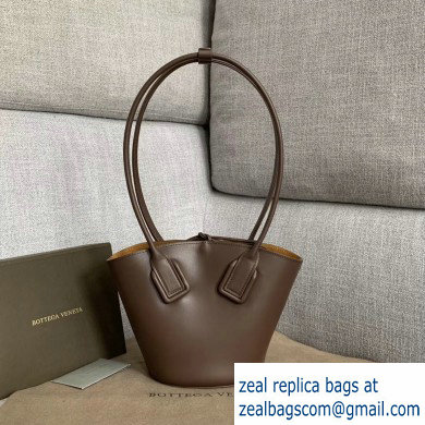 Bottega Veneta Small Basket Tote Bag In French Calf Coffee 2019