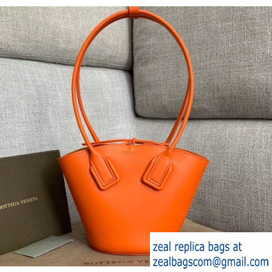 Bottega Veneta Small Basket Tote Bag In French Calf Orange 2019