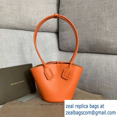 Bottega Veneta Small Basket Tote Bag In French Calf Orange 2019