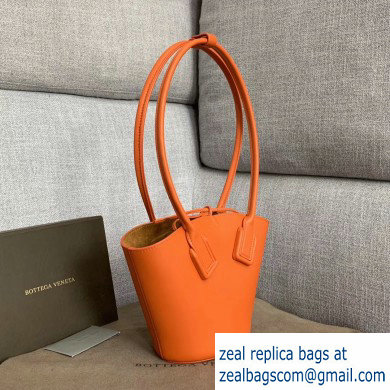 Bottega Veneta Small Basket Tote Bag In French Calf Orange 2019