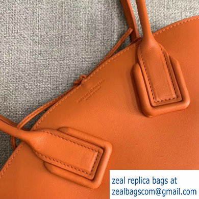 Bottega Veneta Small Basket Tote Bag In French Calf Orange 2019