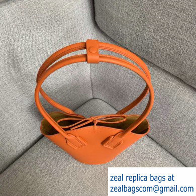 Bottega Veneta Small Basket Tote Bag In French Calf Orange 2019