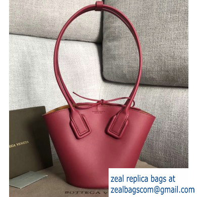 Bottega Veneta Small Basket Tote Bag In French Calf Red 2019 - Click Image to Close