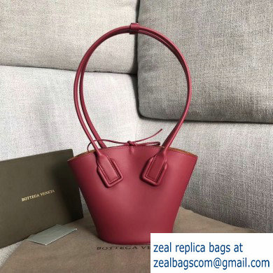 Bottega Veneta Small Basket Tote Bag In French Calf Red 2019 - Click Image to Close