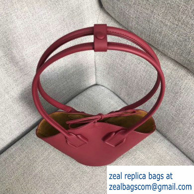 Bottega Veneta Small Basket Tote Bag In French Calf Red 2019 - Click Image to Close