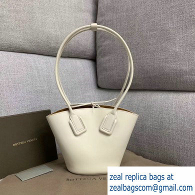 Bottega Veneta Small Basket Tote Bag In French Calf White 2019