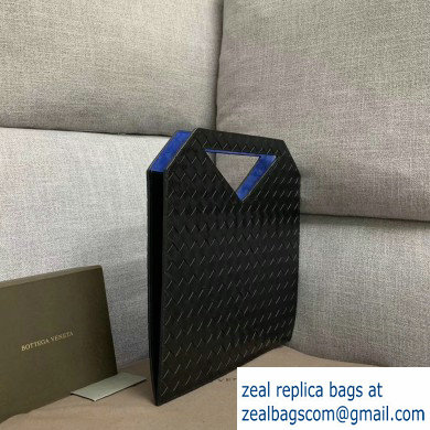 Bottega Veneta Small Flat Bicolor North-South Tote Bag Black 2019