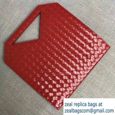 Bottega Veneta Small Flat Bicolor North-South Tote Bag Red 2019 - Click Image to Close
